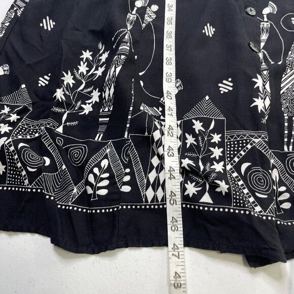 Vintage 90s R&K African Print Maxi Dress Women's 16P Rayon Button Front - Picture 11 of 12
